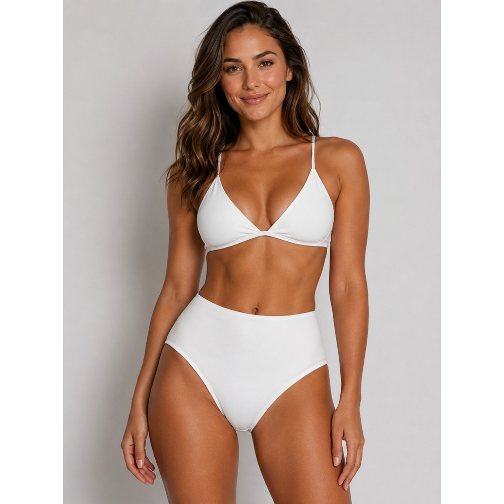 SKIMS Swim White  High Waisted Bottom‎ Size M NEW
